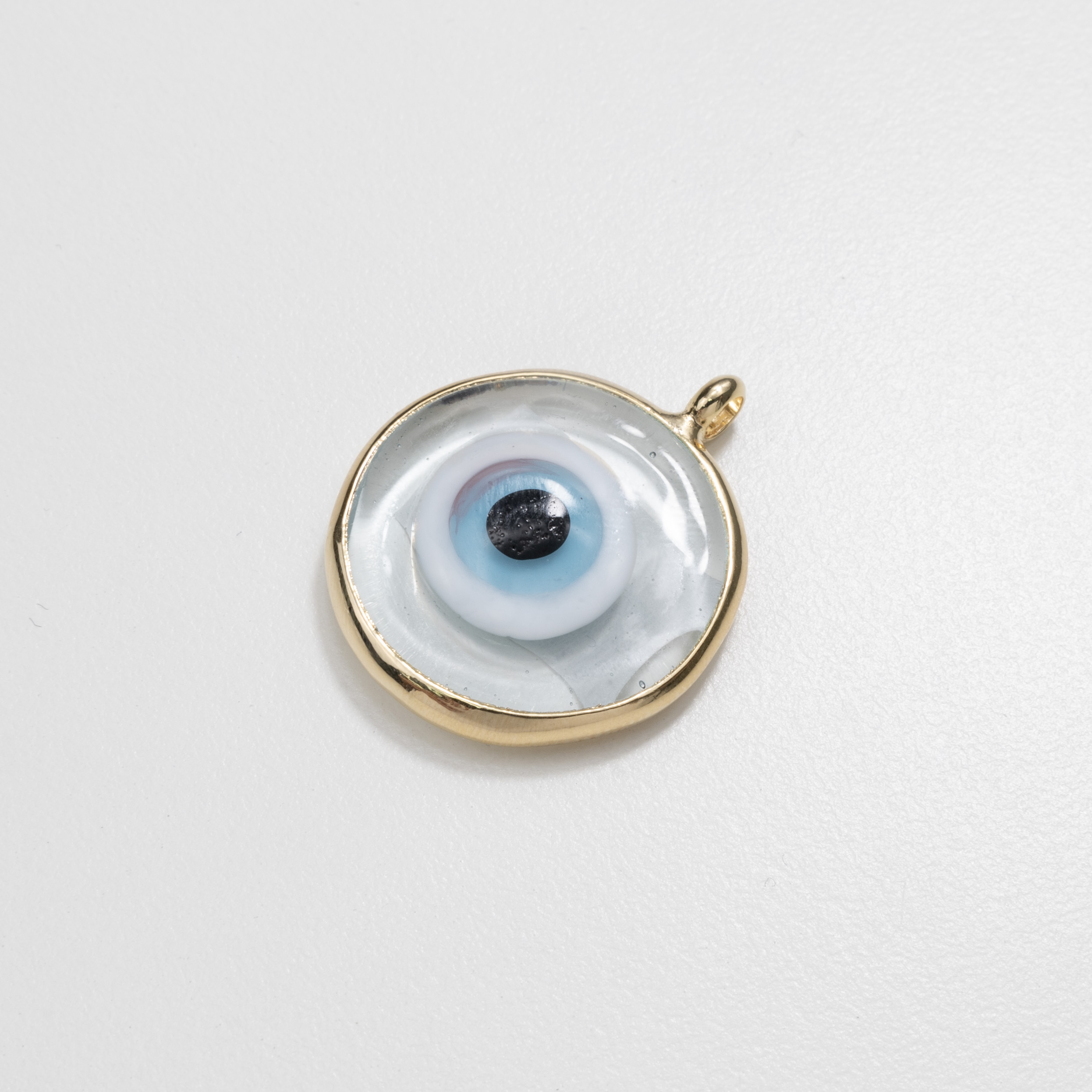 13652 Transparent Eye Round Bizel Pendant 25m m